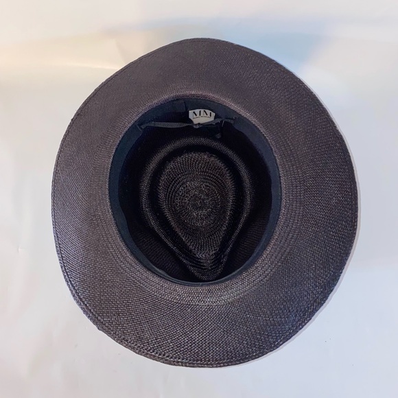 MODERN MONARCHIE Black Straw Fedora Short Brim - Picture 9 of 13